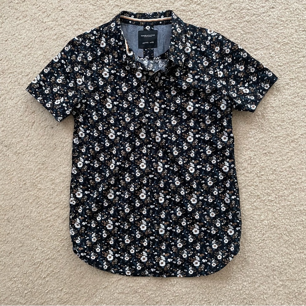 Boys floral button front shirt